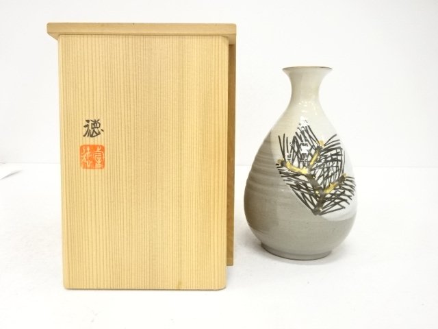 JAPANESE POTTERY / KYO WARE / FLOWER VASE / ARTISAN WORK 